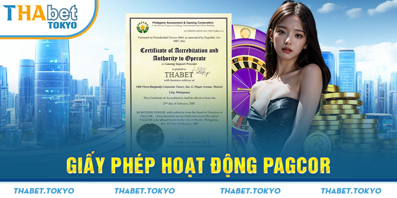 Giấy phép hoạt động PAGCOR 